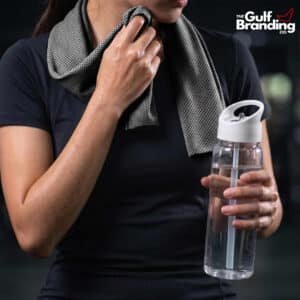 DEVON Giftology RPET Cooling Towel with 800 ml RPET Bottle White